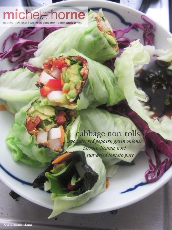Cabbage Nori Rolls w/Ginger Shoyu